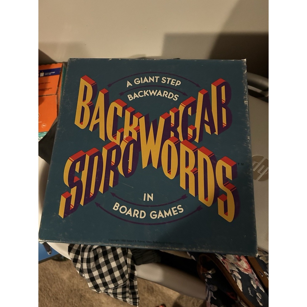 Vintage 1988 Backwords Board Game A Giant Step Backwards In Board Games New Open